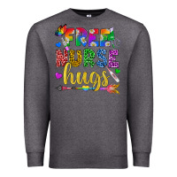 Charcoal Heather Free Nurse Hugs Pride LGBTQ+ Premium Sweatshirt - BundleAndBundleShop