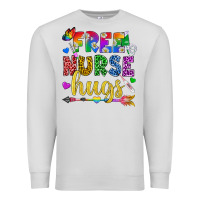 Dove Grey Free Nurse Hugs Pride LGBTQ+ Premium Sweatshirt - BundleAndBundleShop