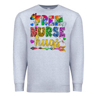 Heather Grey Free Nurse Hugs Pride LGBTQ+ Premium Sweatshirt - BundleAndBundleShop