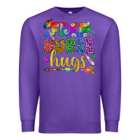 Purple Free Nurse Hugs Pride LGBTQ+ Premium Sweatshirt - BundleAndBundleShop