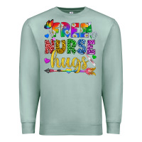 Seafoam Free Nurse Hugs Pride LGBTQ+ Premium Sweatshirt - BundleAndBundleShop