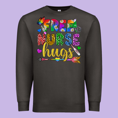 Free Nurse Hugs Pride Lgbtq+ Premium Sweatshirt Designed By Bundleandbundleshop
