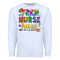 White Free Nurse Hugs Pride LGBTQ+ Premium Sweatshirt - BundleAndBundleShop
