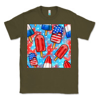 Army Green 4th of july popsicle seamless pattern Classic Tee - BundleAndBundleShop