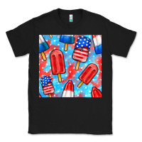 Black 4th of july popsicle seamless pattern Classic Tee - BundleAndBundleShop