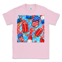 Bubblegum Pink 4th of july popsicle seamless pattern Classic Tee - BundleAndBundleShop
