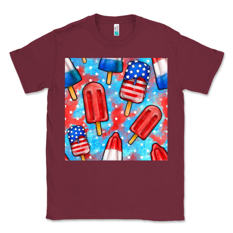4th Of July Popsicle Seamless Pattern Classic Tee by BundleAndBundleShop | Teevron