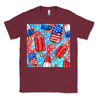 Burgundy 4th of july popsicle seamless pattern Classic Tee - BundleAndBundleShop