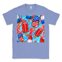 Colony Blue 4th of july popsicle seamless pattern Classic Tee - BundleAndBundleShop