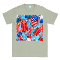 Matcha 4th of july popsicle seamless pattern Classic Tee - BundleAndBundleShop