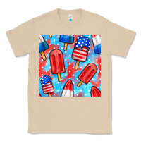 Mushroom 4th of july popsicle seamless pattern Classic Tee - BundleAndBundleShop