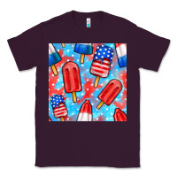 Plum 4th of july popsicle seamless pattern Classic Tee - BundleAndBundleShop