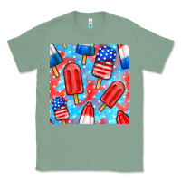 Sage 4th of july popsicle seamless pattern Classic Tee - BundleAndBundleShop