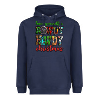 Navy Have yourself a rowdy howdy Christmas Heavyweight Hoodie - NancyCooperArtShop
