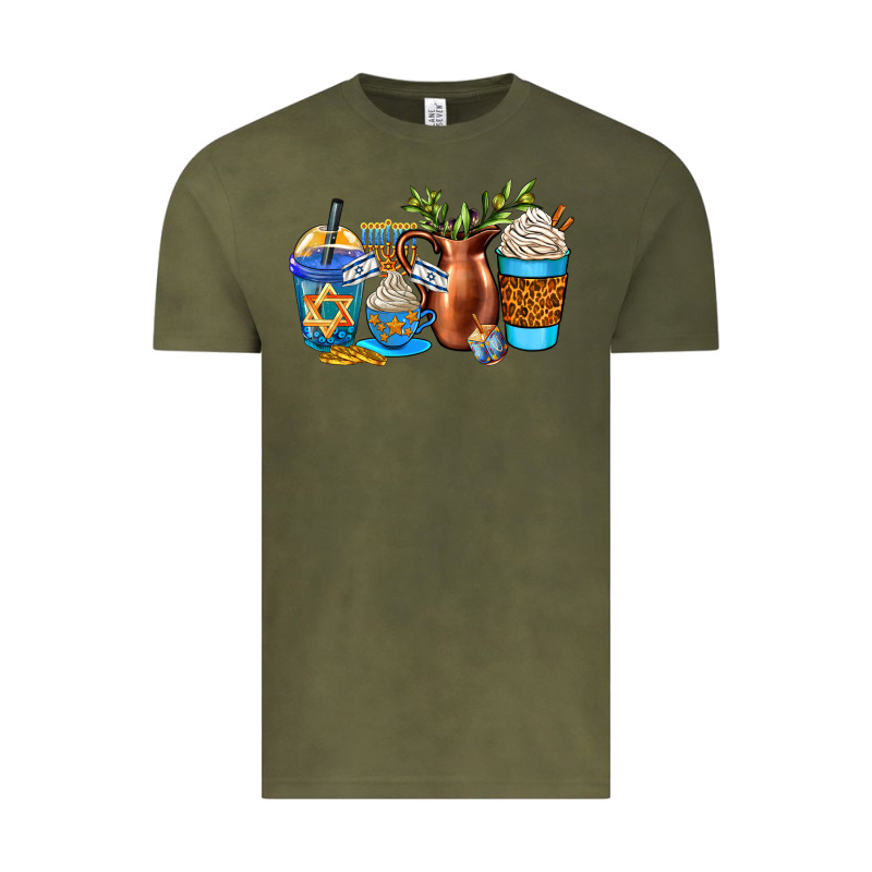 Hannukah Coffee Cups Vintage Tee by AdoDesignShop | Teevron