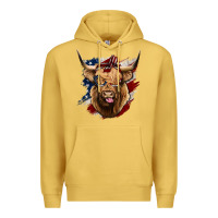 Antique Gold American Highland Cow Premium Hoodie - Bettercallsaul