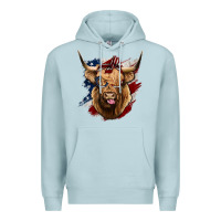 Blue Mist American Highland Cow Premium Hoodie - Bettercallsaul