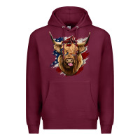 Burgundy American Highland Cow Premium Hoodie - Bettercallsaul