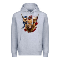 Heather Grey American Highland Cow Premium Hoodie - Bettercallsaul