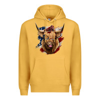 Mustard American Highland Cow Premium Hoodie - Bettercallsaul
