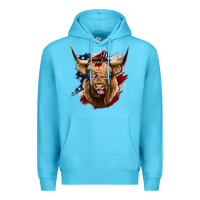 Ocean Blue American Highland Cow Premium Hoodie - Bettercallsaul