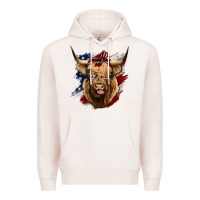 Pale Pink American Highland Cow Premium Hoodie - Bettercallsaul
