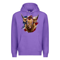 Purple American Highland Cow Premium Hoodie - Bettercallsaul