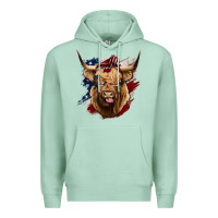 Seafoam American Highland Cow Premium Hoodie - Bettercallsaul