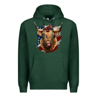 Sports Green American Highland Cow Premium Hoodie - Bettercallsaul