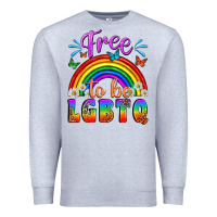 Heather Grey Western Free To Be Lgbtq Premium Sweatshirt - BundleAndBundleShop