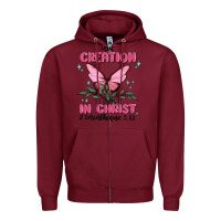 Burgundy new creation in christ 2 corinthians5.17 Zipper Hoodie - MaliasSmallBusiness