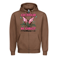 Chestnut new creation in christ 2 corinthians5.17 Zipper Hoodie - MaliasSmallBusiness