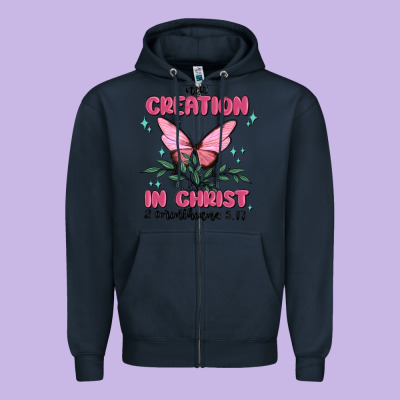 New Creation In Christ 2 Corinthians5.17 Zipper Hoodie Designed By Maliassmallbusiness
