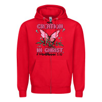 Red new creation in christ 2 corinthians5.17 Zipper Hoodie - MaliasSmallBusiness