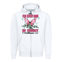 White new creation in christ 2 corinthians5.17 Zipper Hoodie - MaliasSmallBusiness