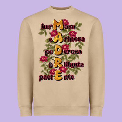 Ella Es Mamá Heavyweight Sweatshirt Designed By Jahusdesignshop
