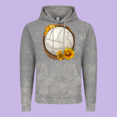 Western Volleyball With Sunflower Vintage Hoodie Designed By Hra Design Shop