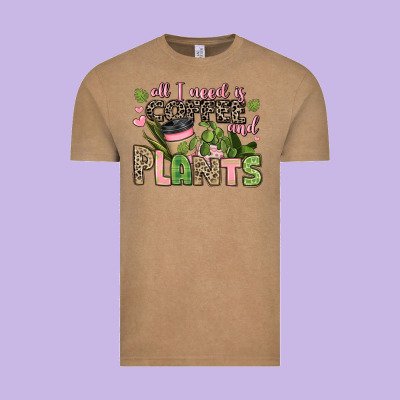All I Need Is Coffee And Plants Vintage Tee Designed By Jahusdesignshop