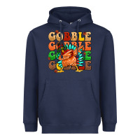 Navy gobble gobble gobble gobble turkey Heavyweight Hoodie - MaliasSmallBusiness
