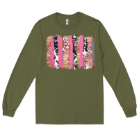 Army Green v.d cow and lotus brushstrock Long Sleeve Tee - AdoDesignShop