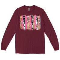 Burgundy v.d cow and lotus brushstrock Long Sleeve Tee - AdoDesignShop