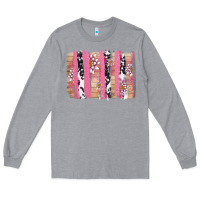 Heather Grey v.d cow and lotus brushstrock Long Sleeve Tee - AdoDesignShop