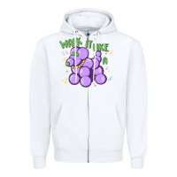 White walk it like a Zipper Hoodie - MaliasSmallBusiness