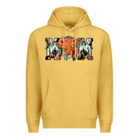 Antique Gold Cowhide Floral Feather Cow Mom Premium Hoodie - Bettercallsaul