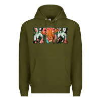 Army Green Cowhide Floral Feather Cow Mom Premium Hoodie - Bettercallsaul