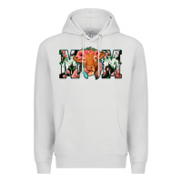 Dove Grey Cowhide Floral Feather Cow Mom Premium Hoodie - Bettercallsaul