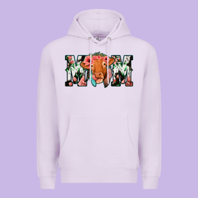 Cowhide Floral Feather Cow Mom Premium Hoodie Designed By Bettercallsaul