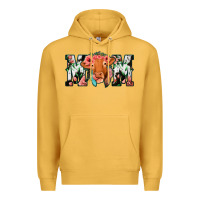 Mustard Cowhide Floral Feather Cow Mom Premium Hoodie - Bettercallsaul