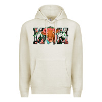 Oatmeal Heather Cowhide Floral Feather Cow Mom Premium Hoodie - Bettercallsaul