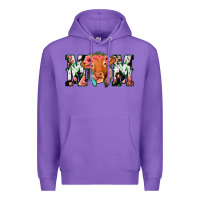 Purple Cowhide Floral Feather Cow Mom Premium Hoodie - Bettercallsaul